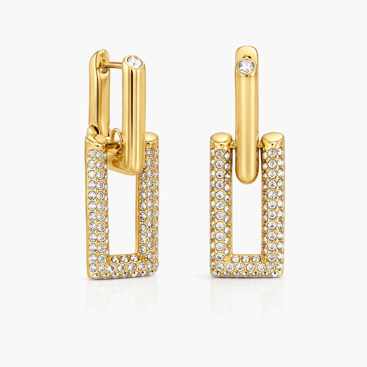 Trendy Rectangular Hoop Earrings