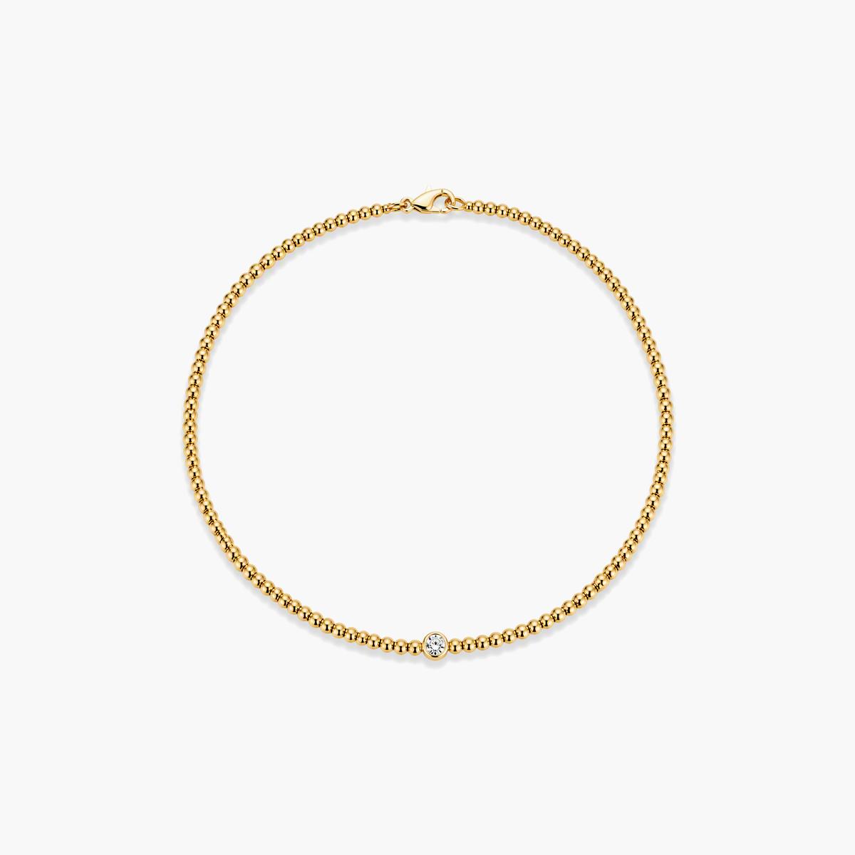 Dainty Beaded Single Stone Necklace