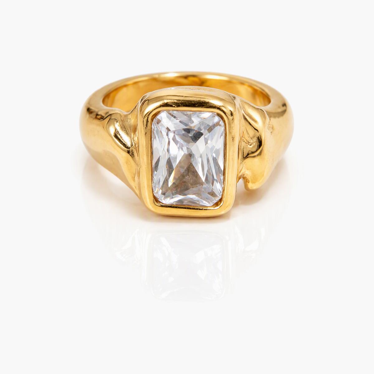 Chunky Rectangular Stone Ring