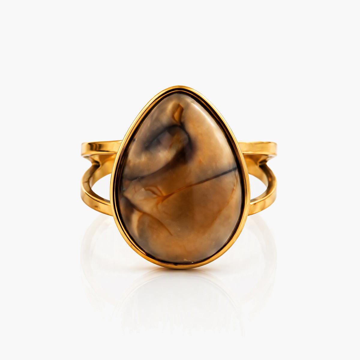 Teardrop Stone Split Band Ring