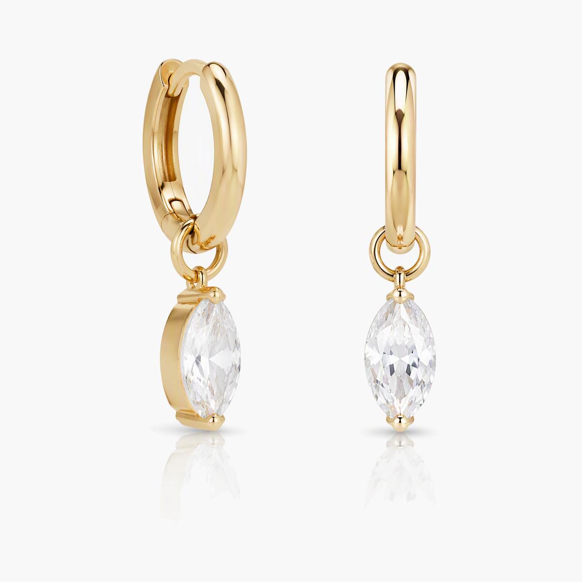 Dainty Marquise Stone Drop Earrings