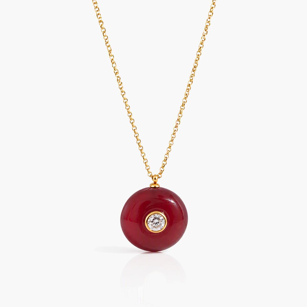 Dainty Oval Disc Pendant Necklace