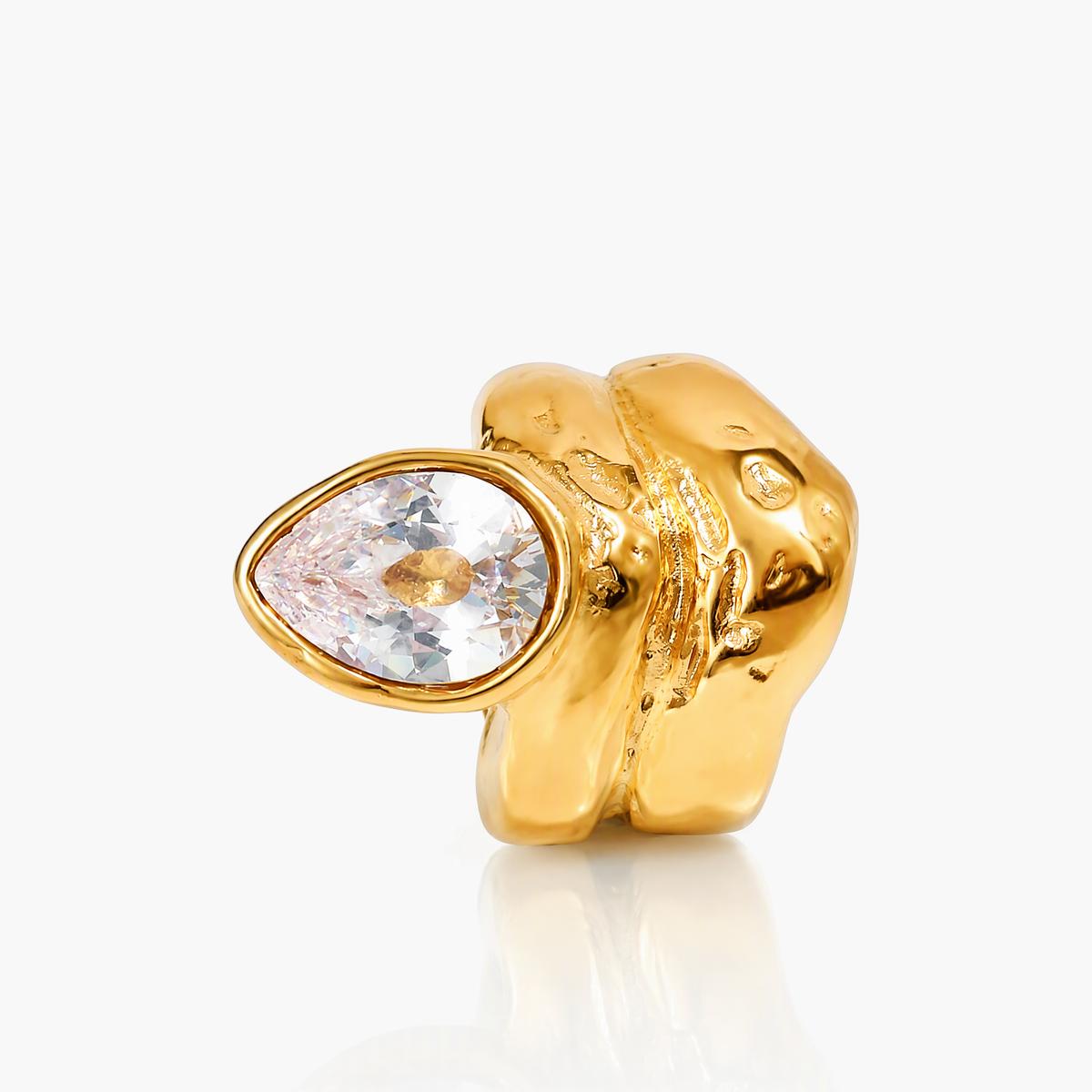 Chunky Water Drop Stone Ring