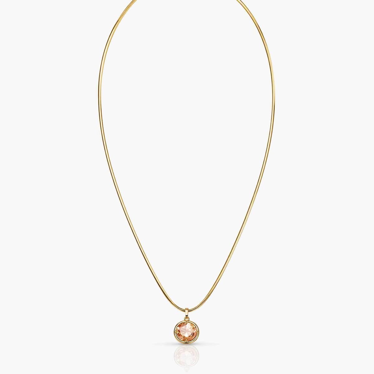 Dainty Oval Stone Pendant Necklace