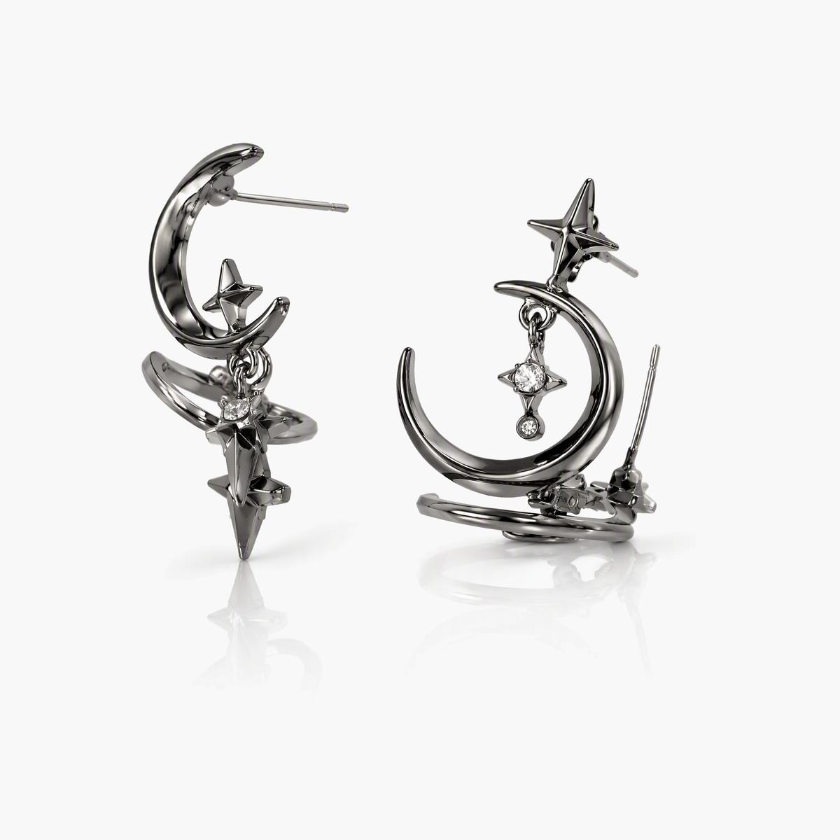 Trendy Moon Star Drop Earrings