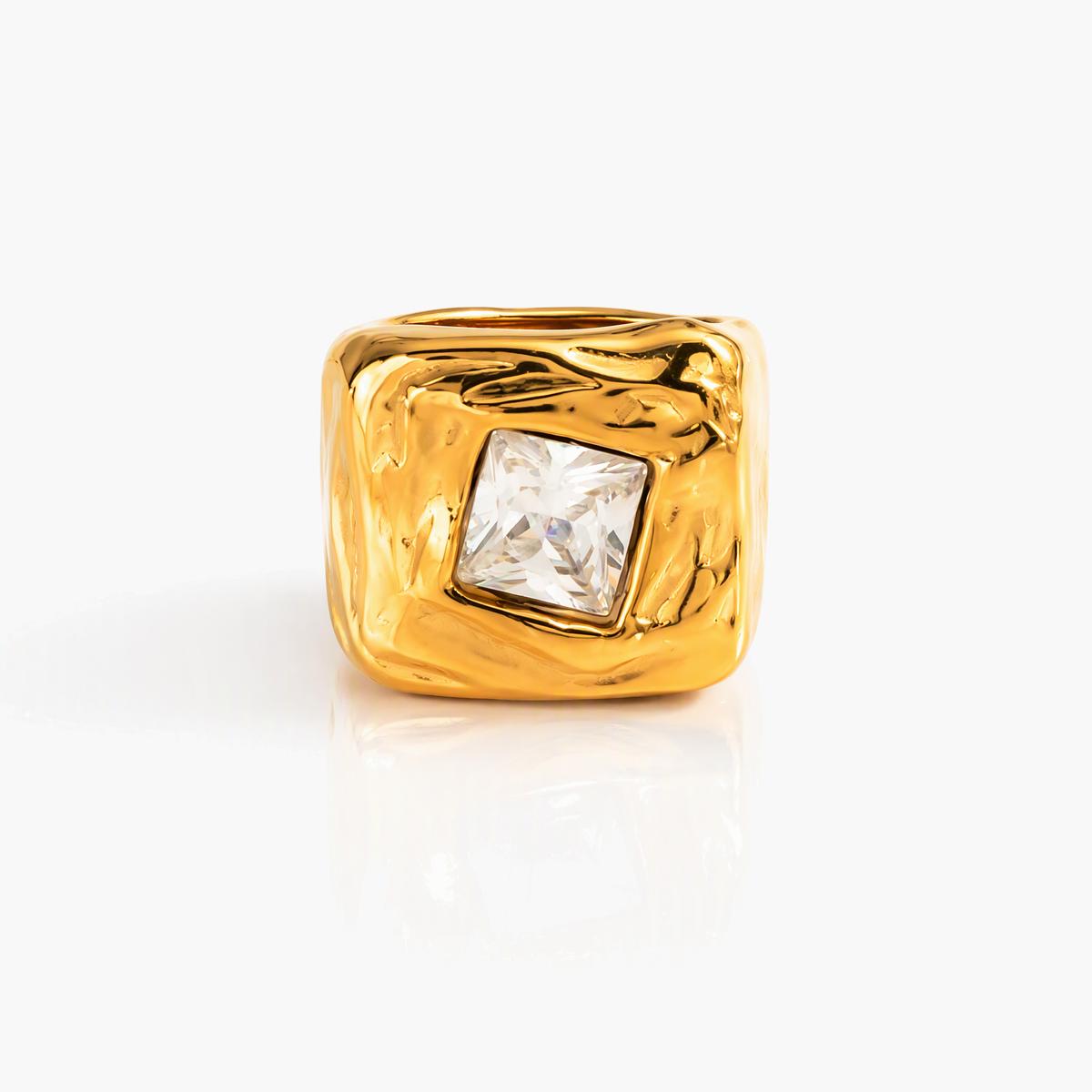 Chunky Square Stone Ring