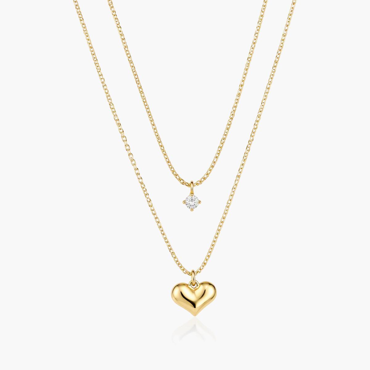 Dainty Double Layer Heart Necklace