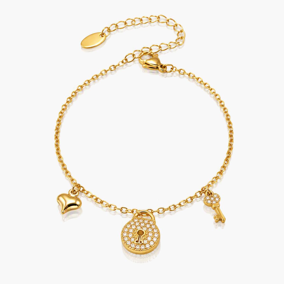 Dainty Heart Lock Charm Necklace