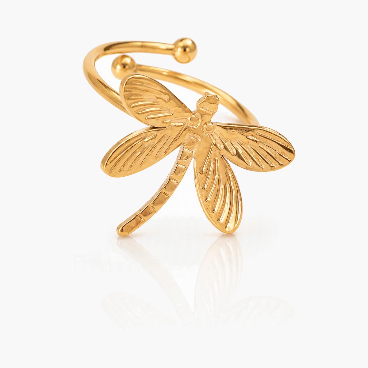Dainty Dragonfly Open Ring