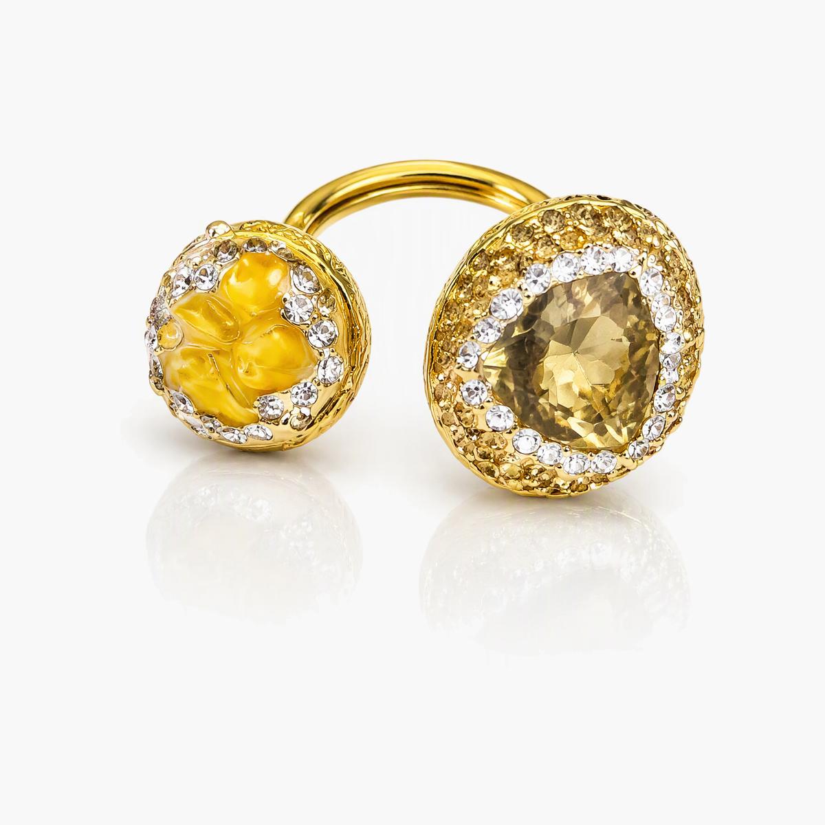 Trendy Paved Sphere Ring