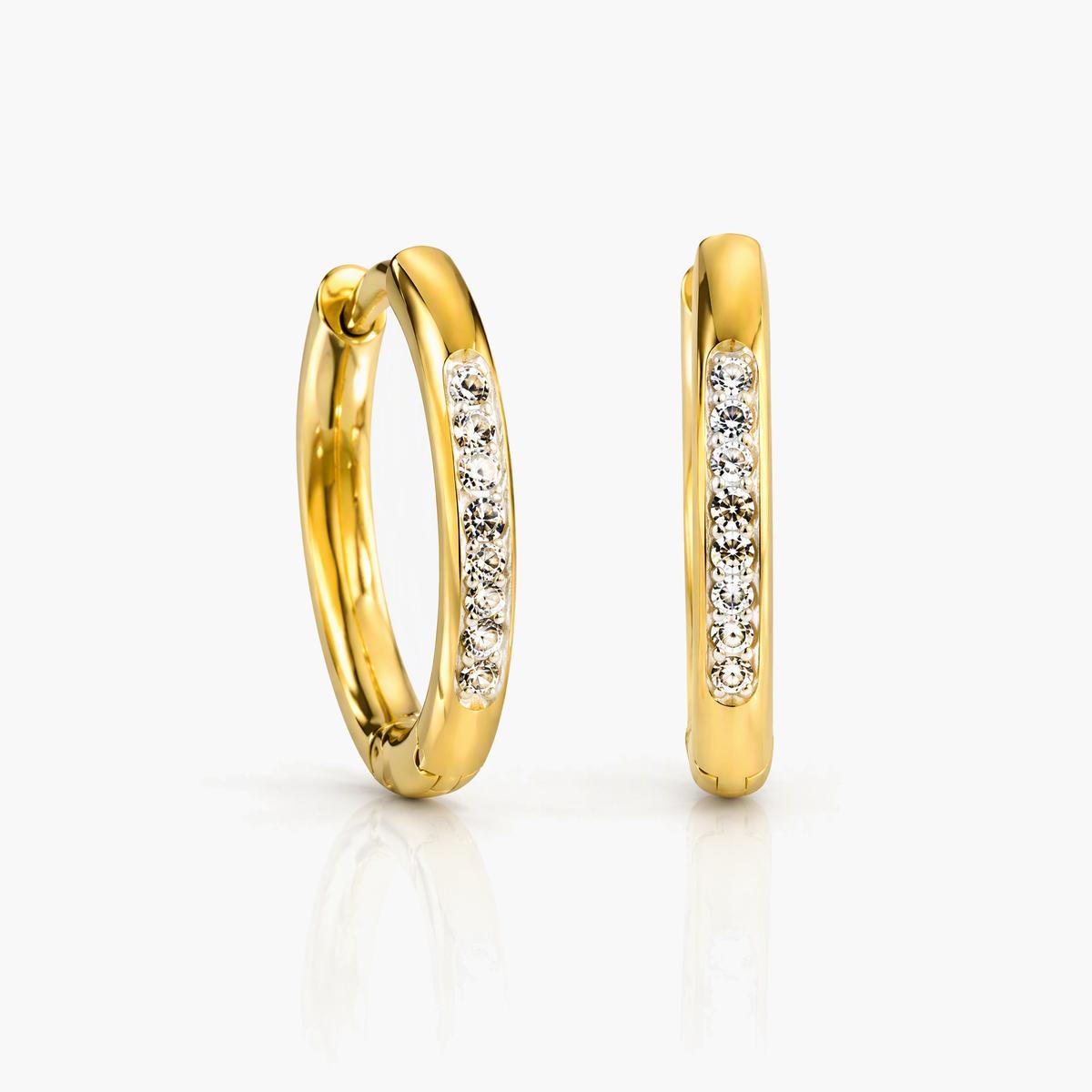 Dainty Paved Stone Hoop Earrings