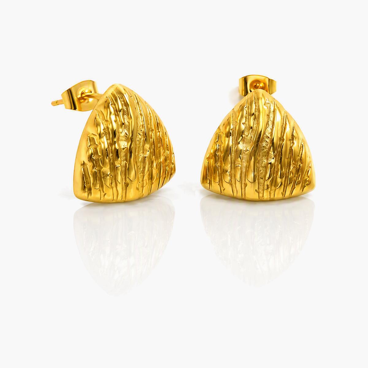 Textured Triangle Drop Earrings