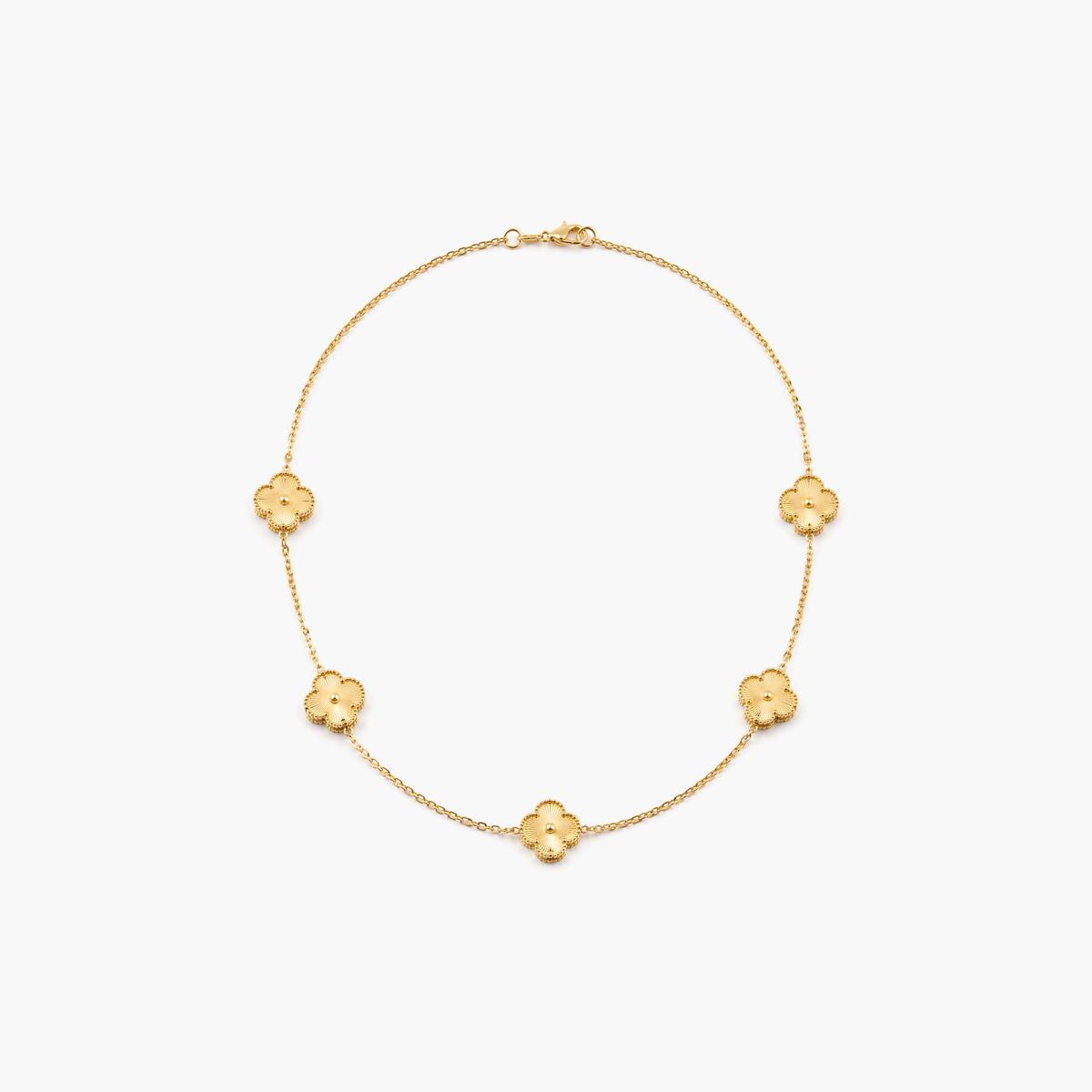 Five Flower Chain Necklace