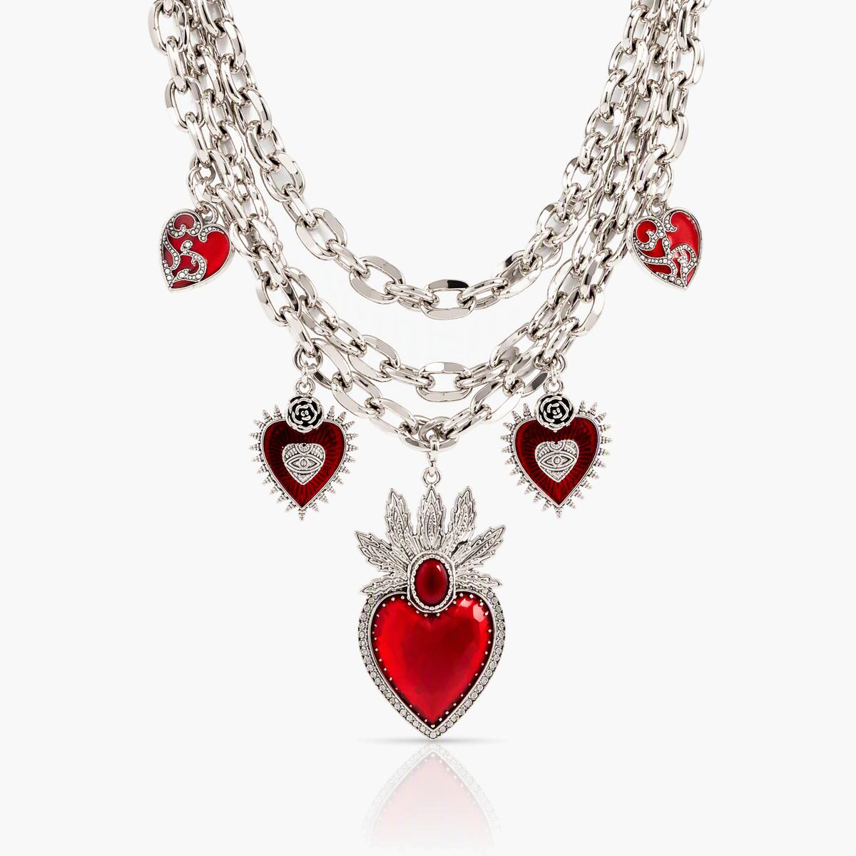 Chunky Heart Charm Necklace