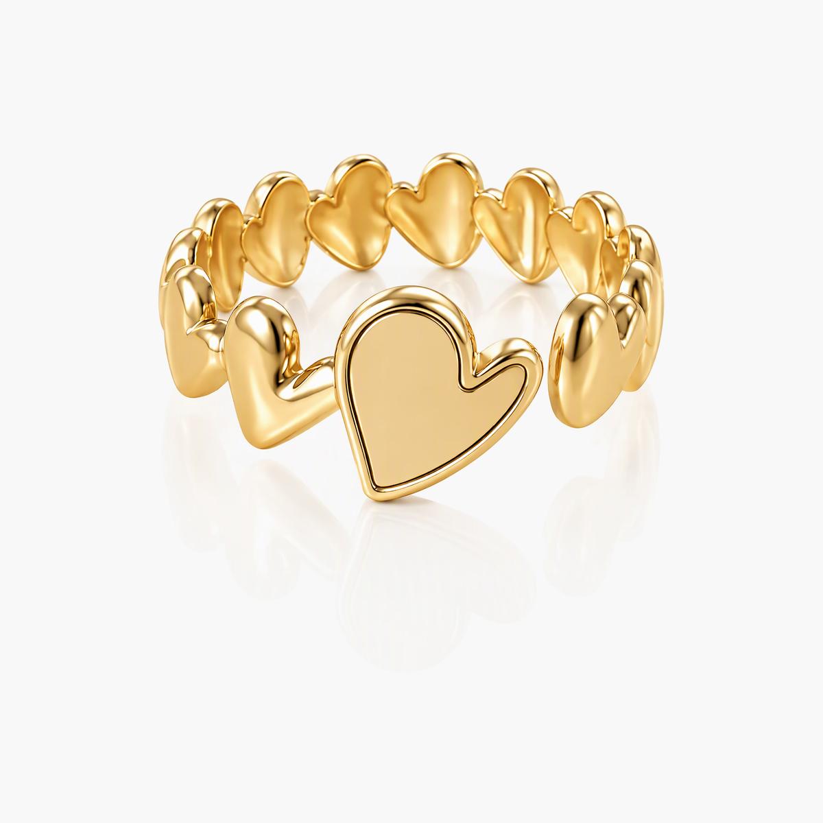 Cute Linked Hearts Ring