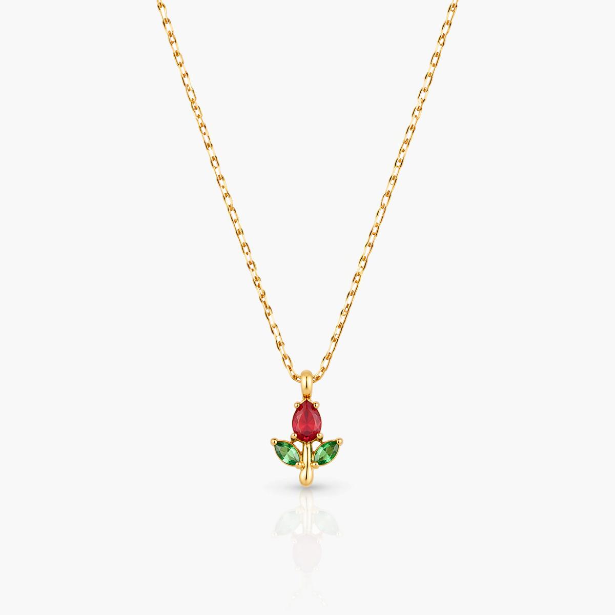 Dainty Tulip Pendant Necklace