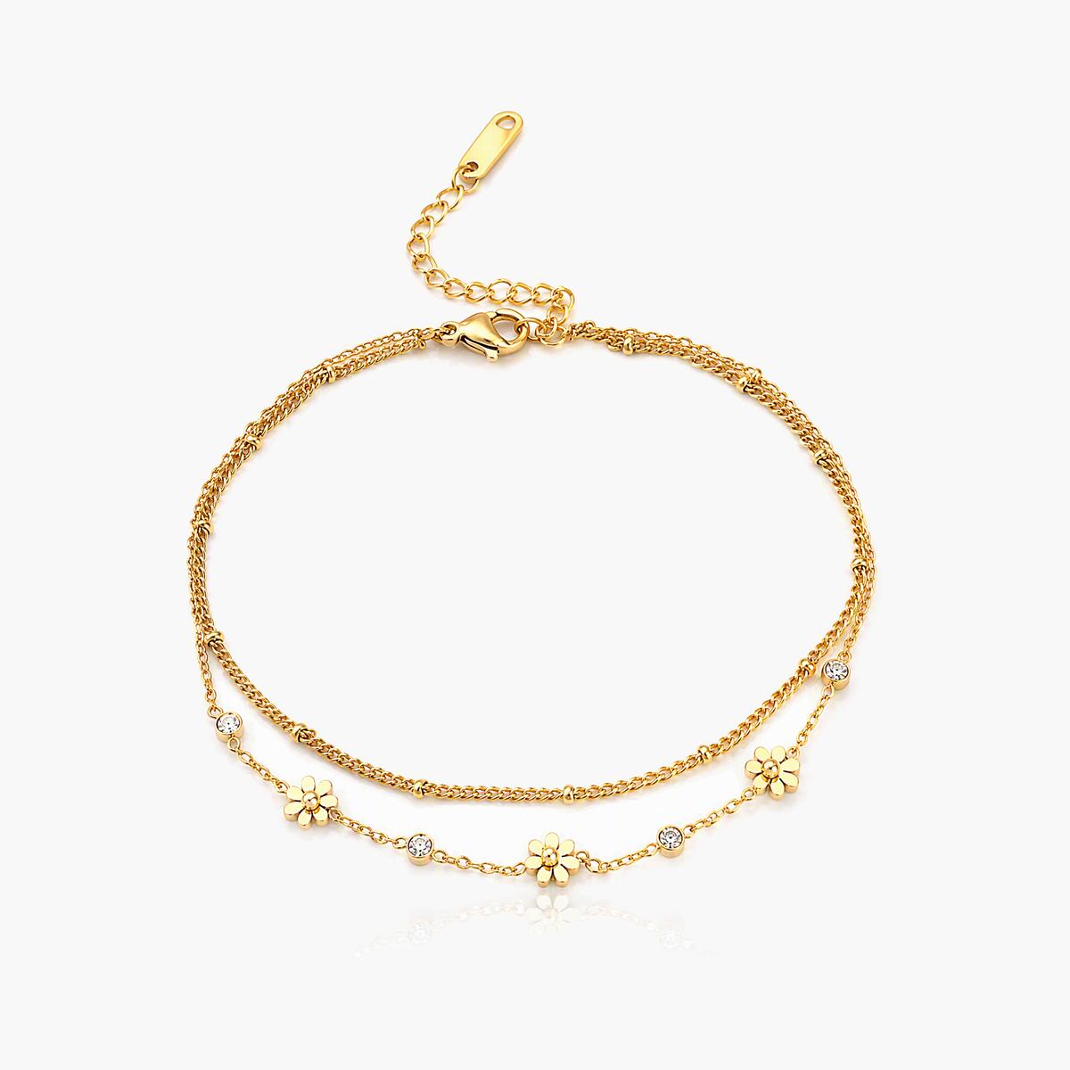 Dainty Flower Charm Bracelet