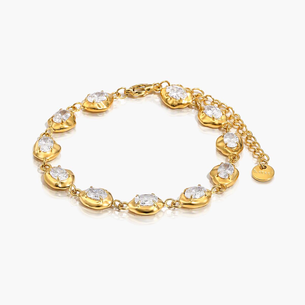 Oval Crystal Link Bracelet