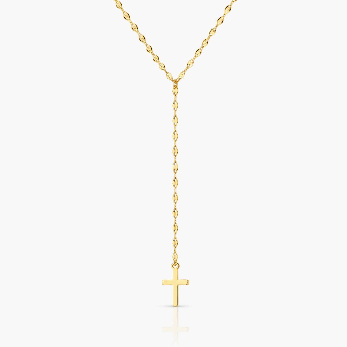 Dainty Cross Lariat Necklace
