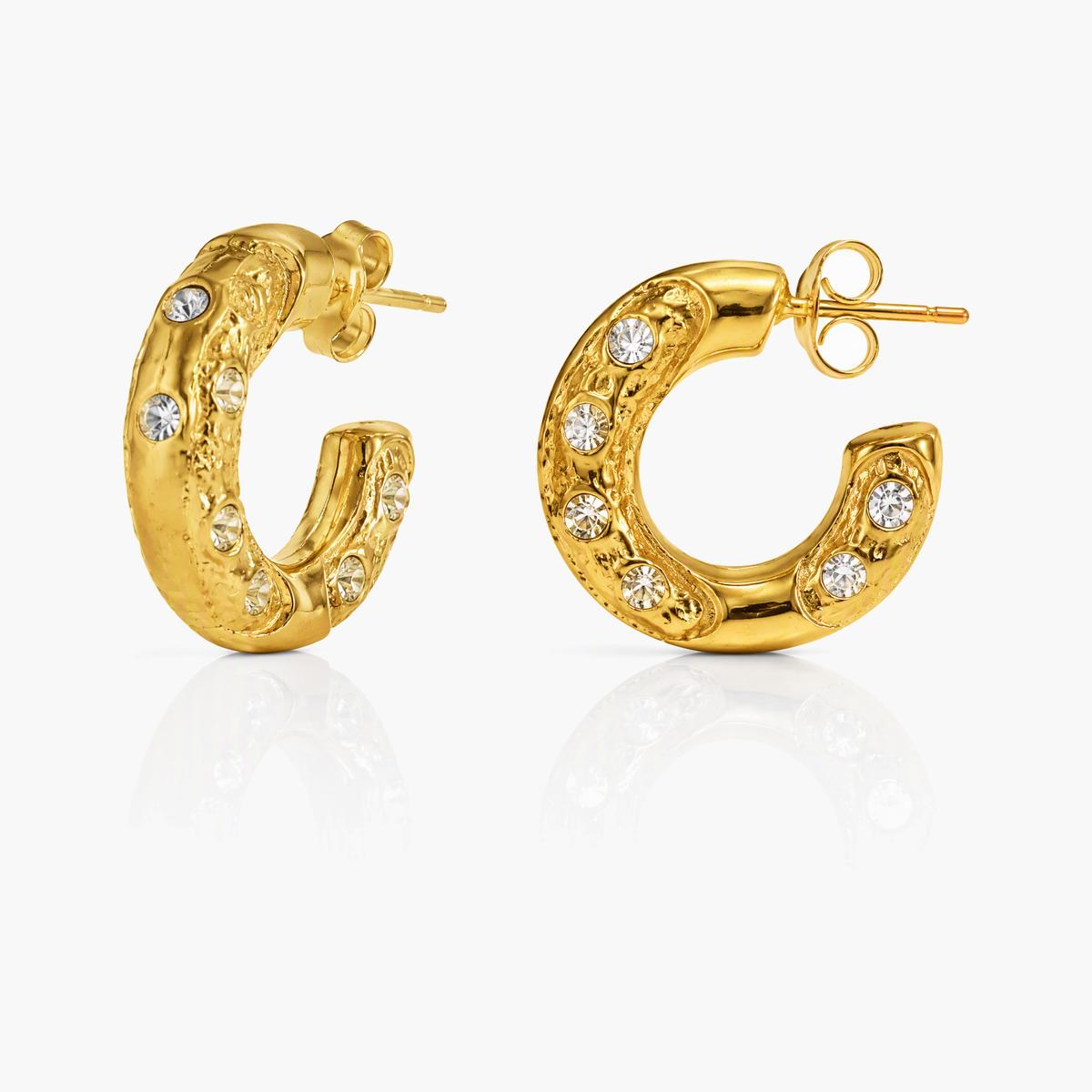 Textured Ribbed Hoop Earrings