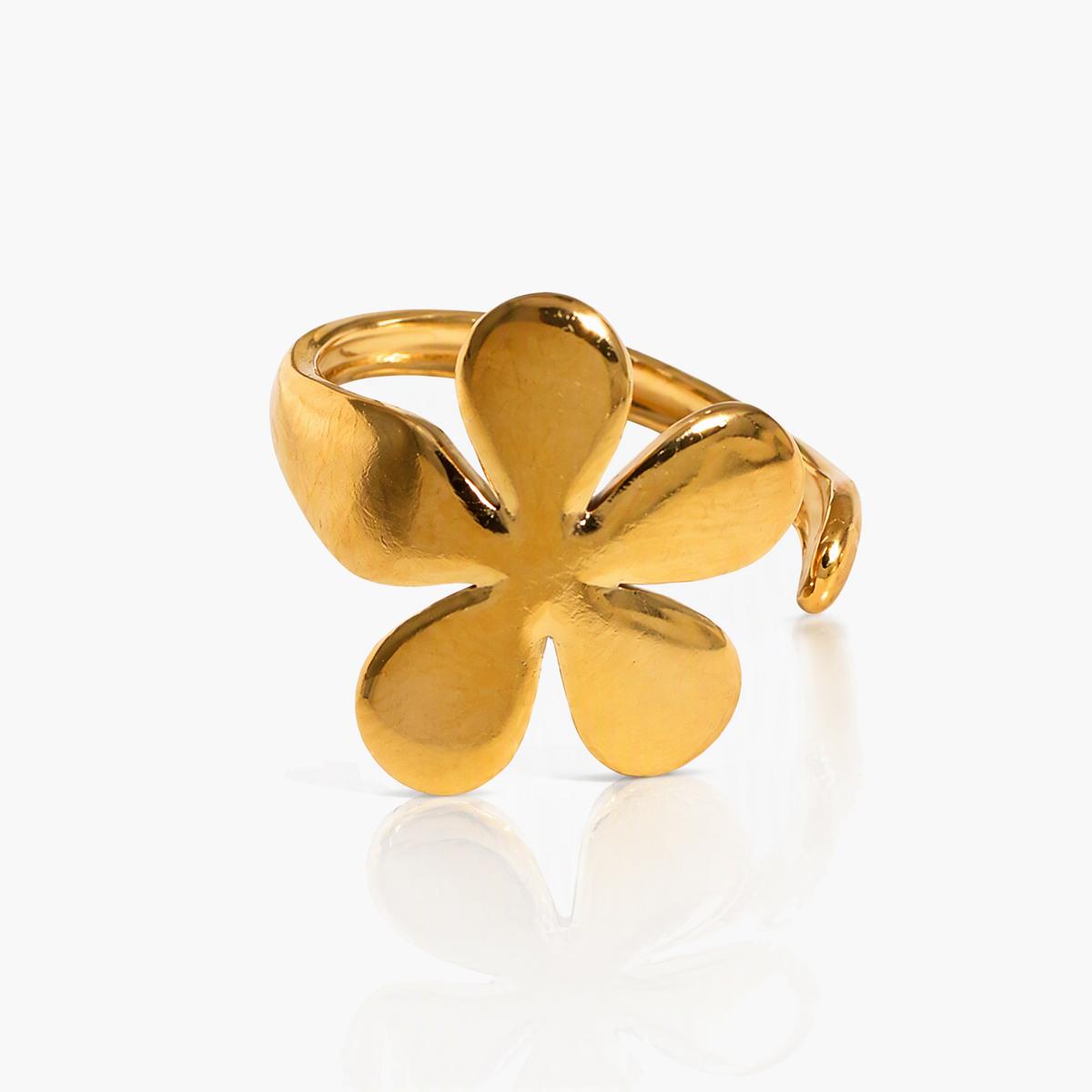 Four-Leaf Clover Open Ring
