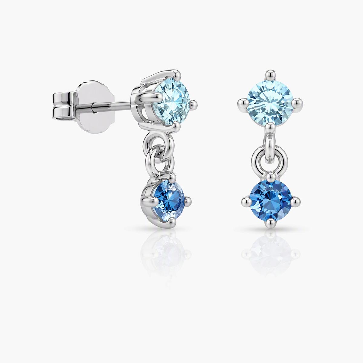 Dainty Two-Stone Drop Earrings