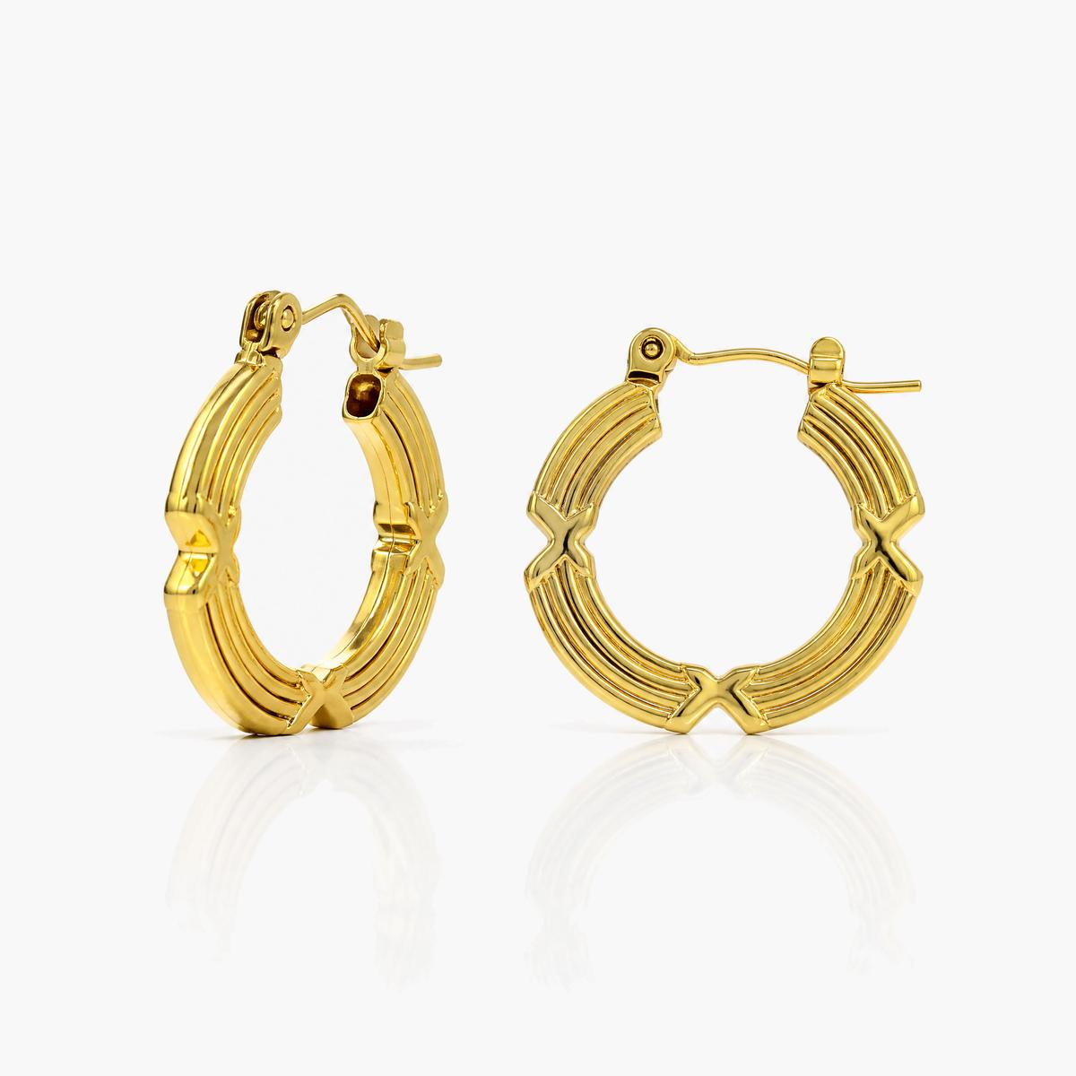 Textured Leaf Hoop Earrings