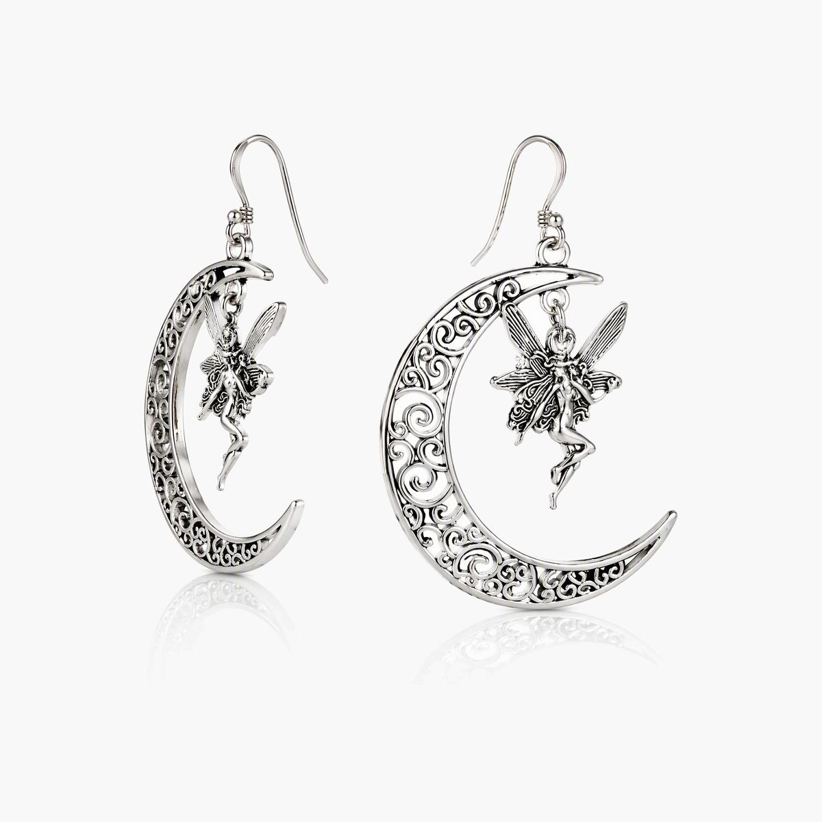 Vintage Crescent Moon Drop Earrings