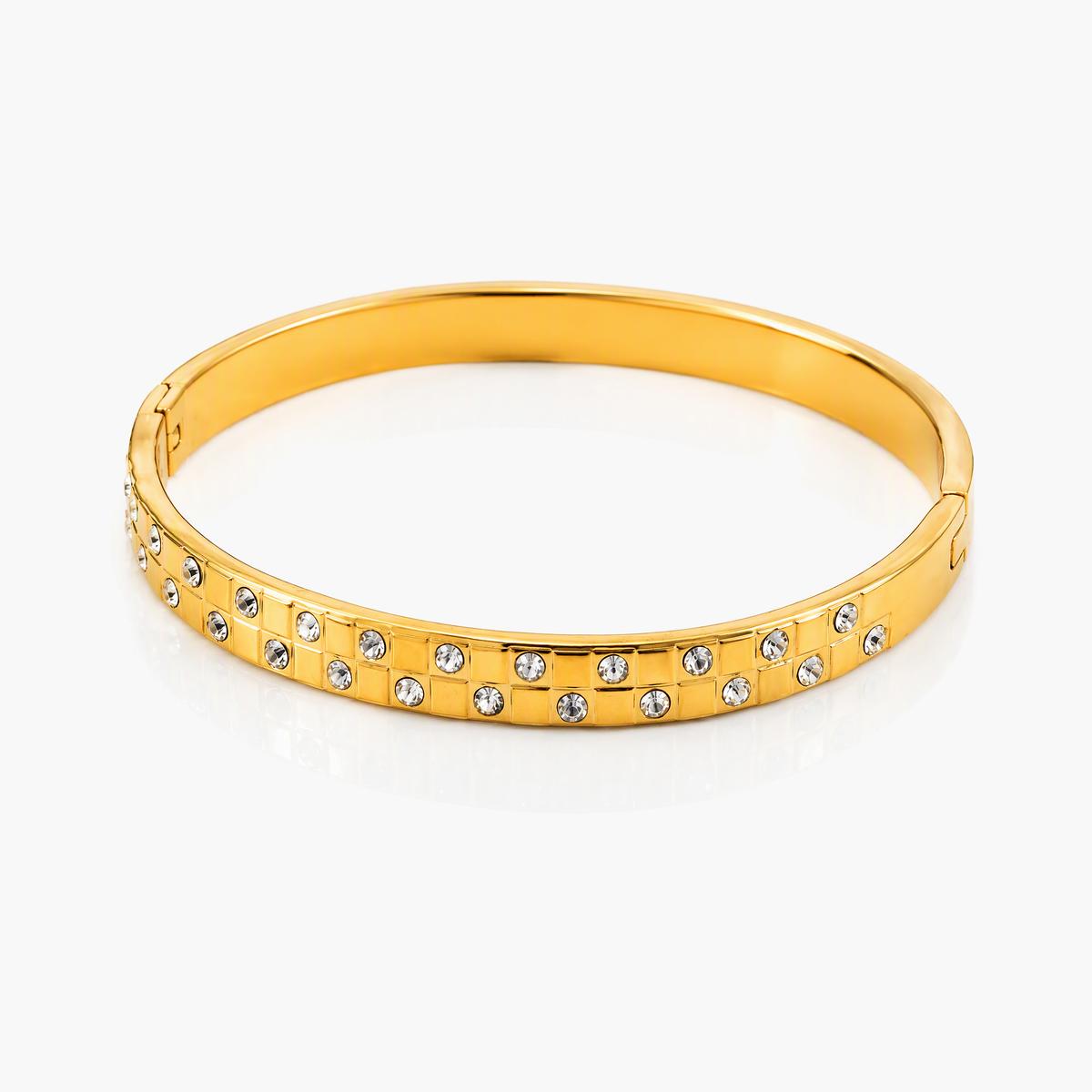 Elegant Stone Inlay Bangle
