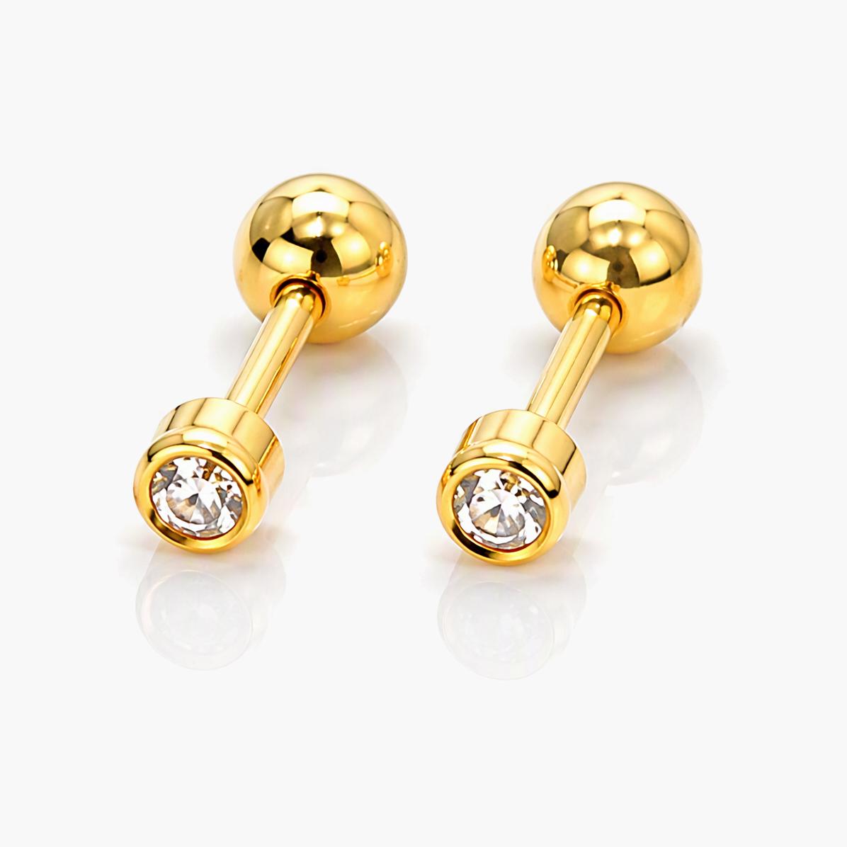 Minimalist Single Stone Stud Earrings