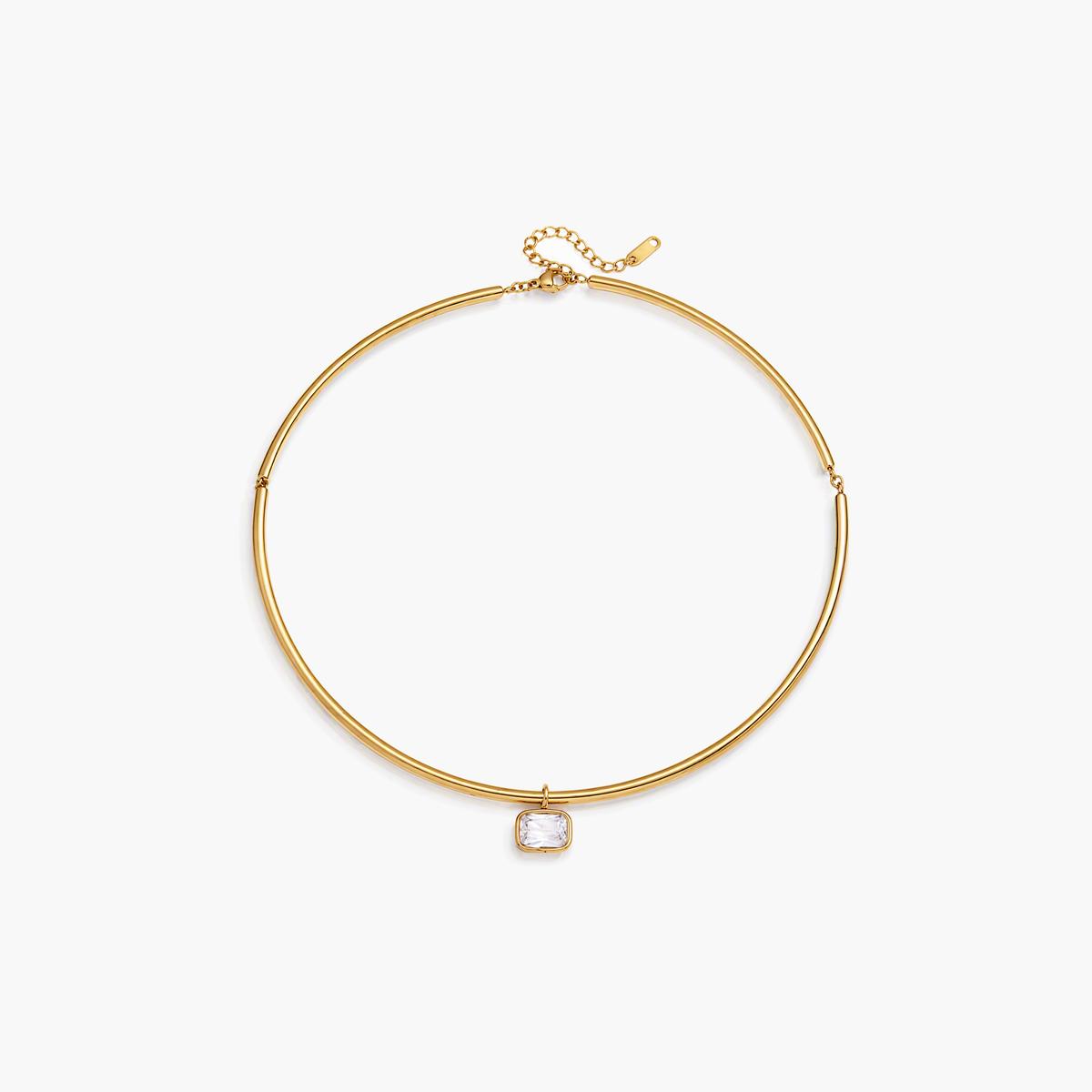 Minimalist Square Stone Choker Necklace