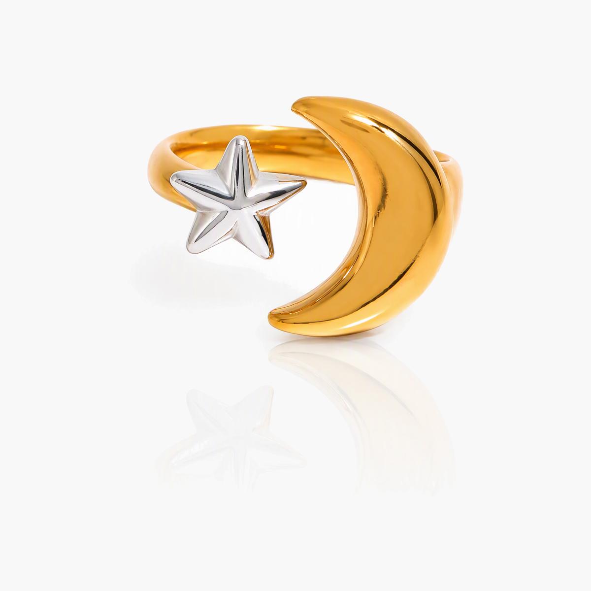 Moon and Star Ring