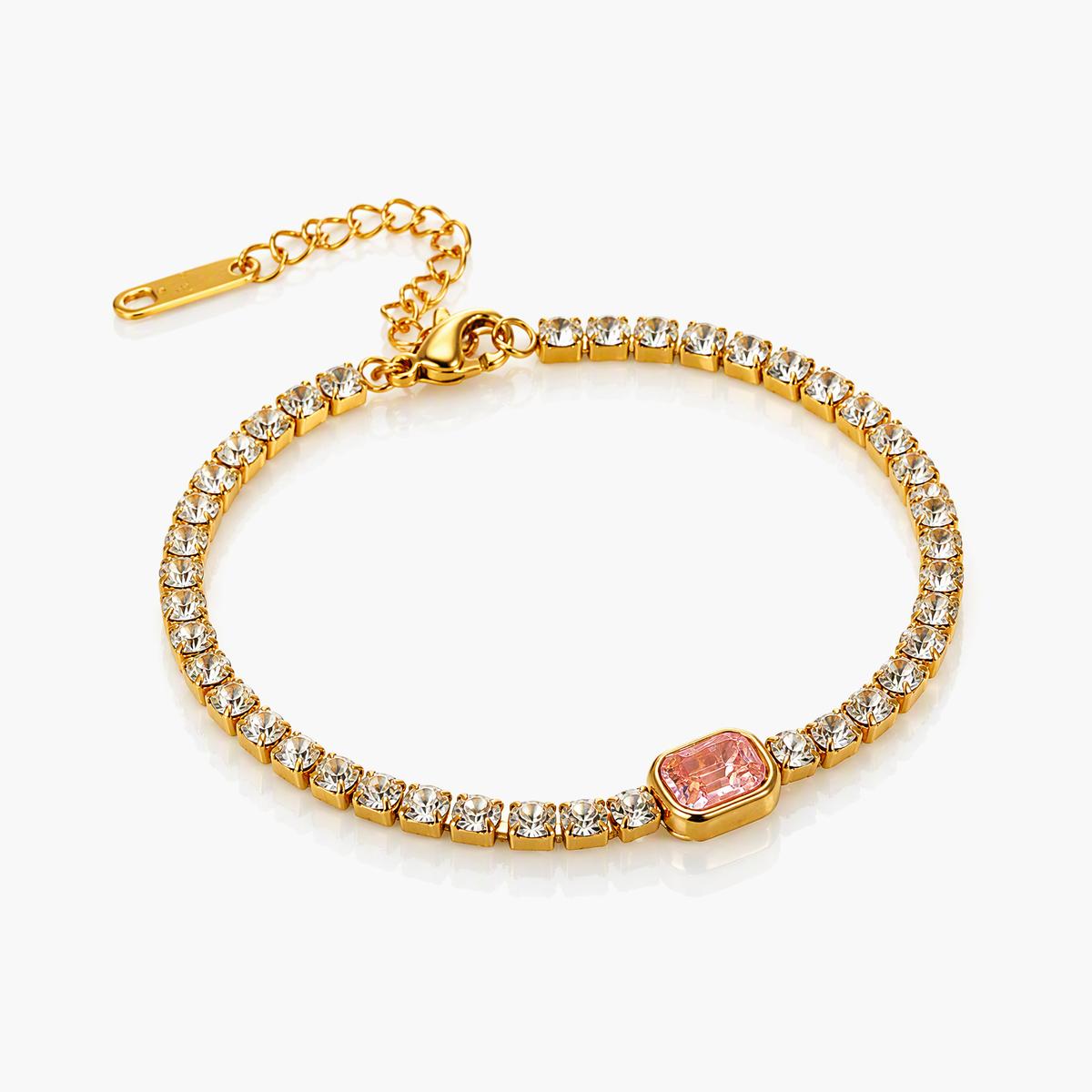 Dainty Rectangle Stone Tennis Bracelet