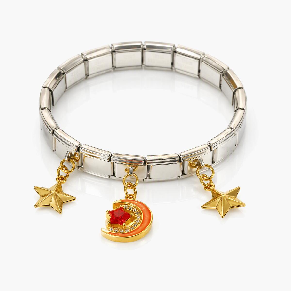 Trendy Moon And Star Charm Bracelet