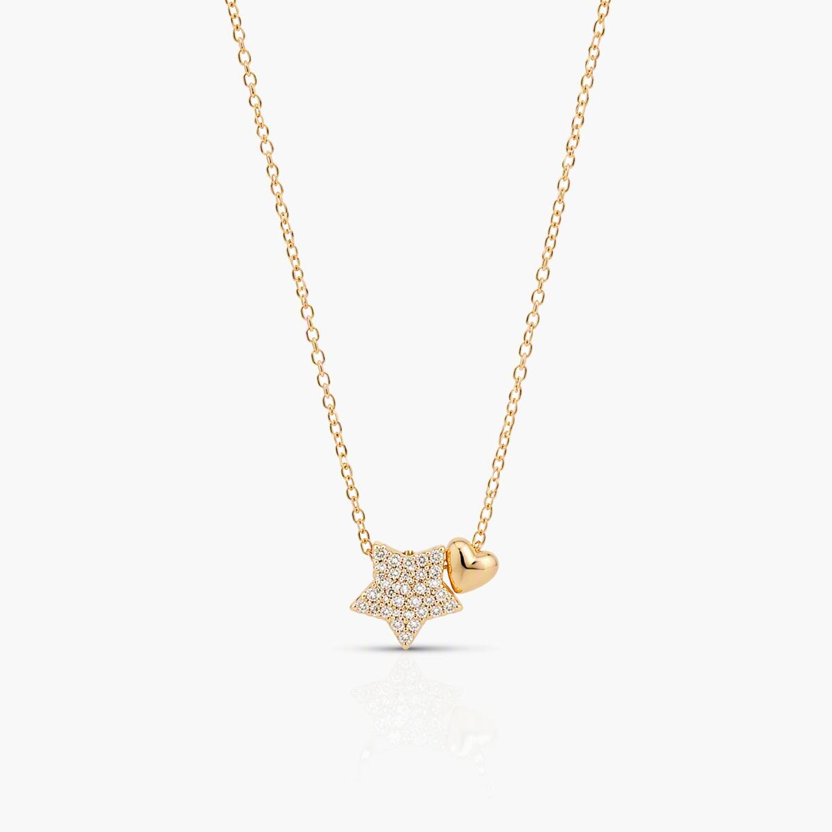 Dainty Star and Heart Charm Necklace