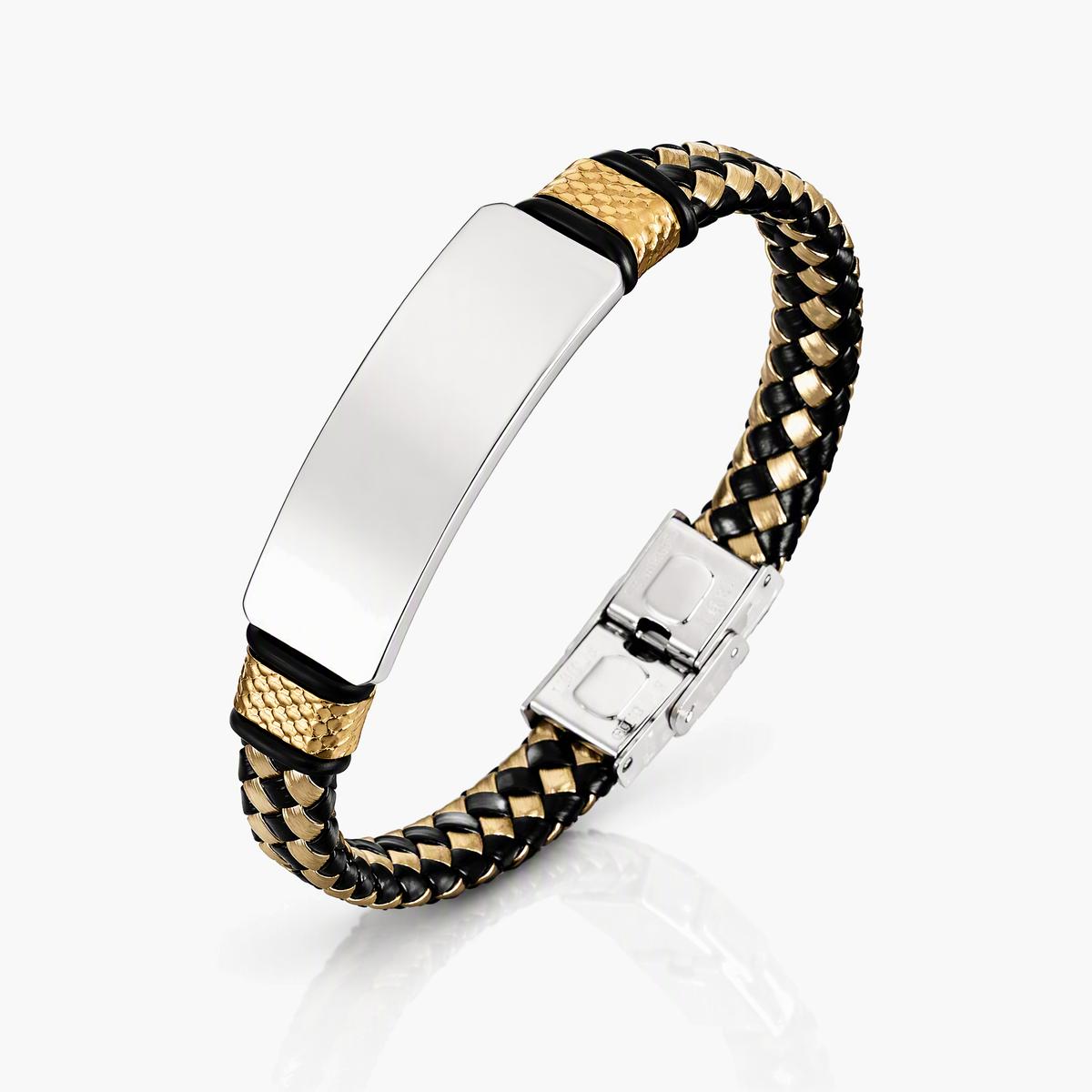 Braided Rectangle Plate Bracelet