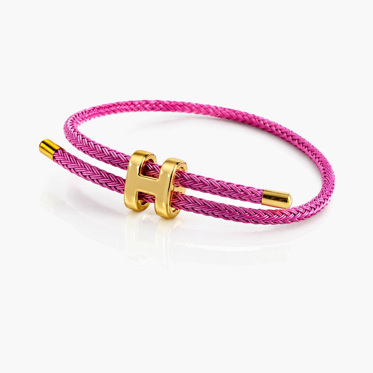 Trendy H Charm Braided Bracelet
