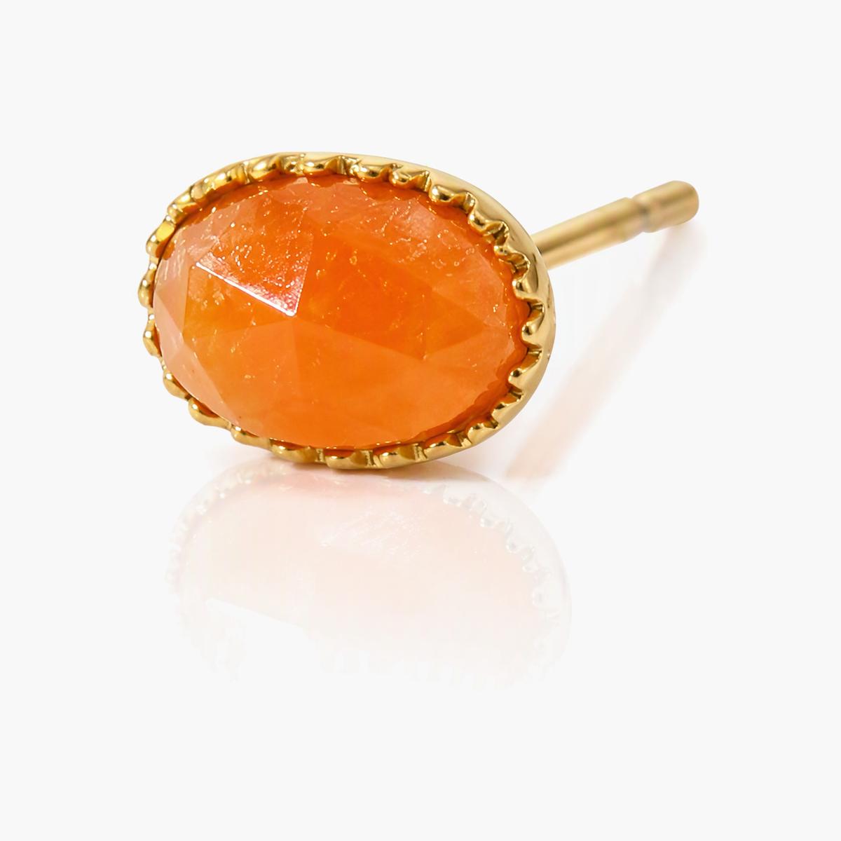 Oval Stone Stud Earrings