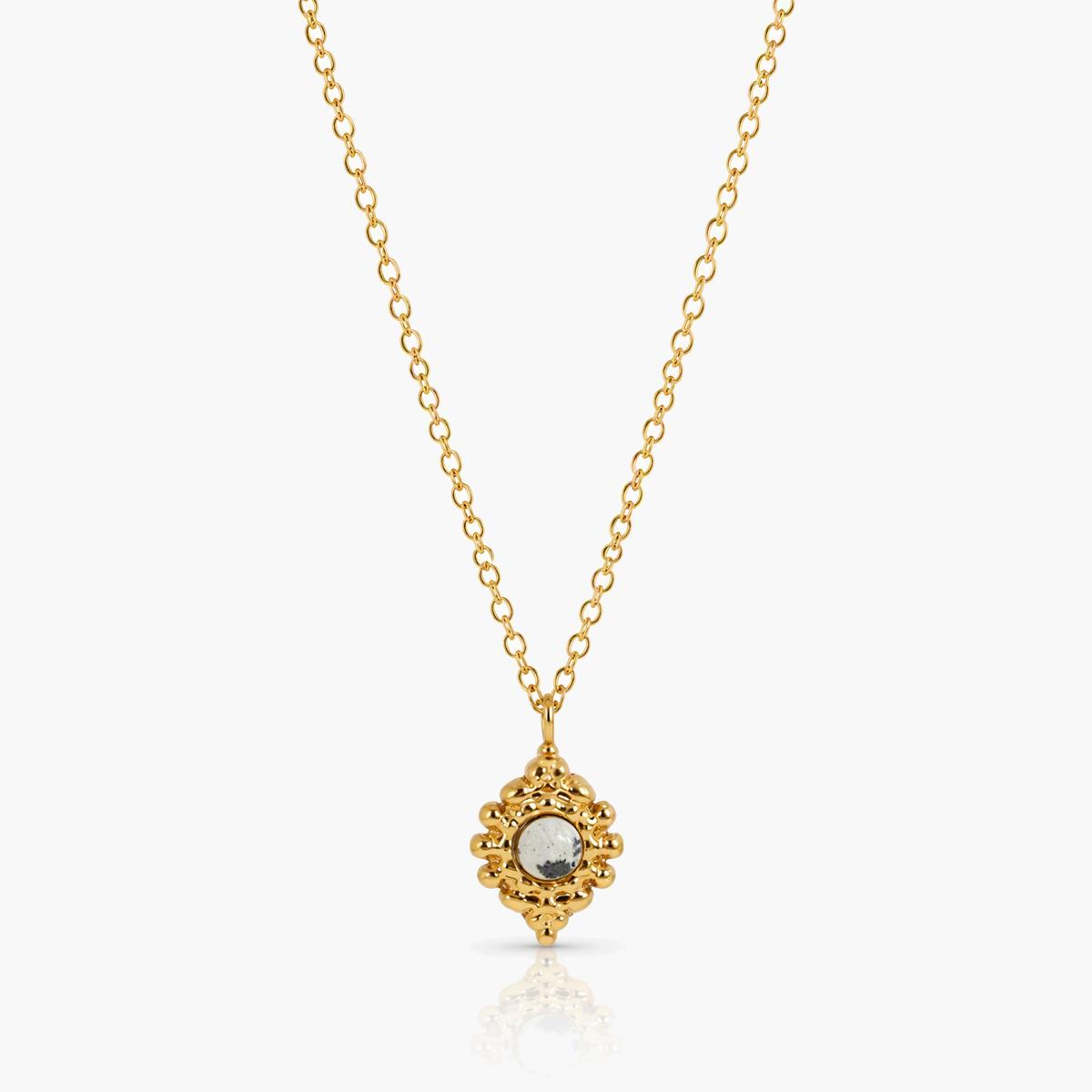 Dainty Flower Stone Pendant Necklace
