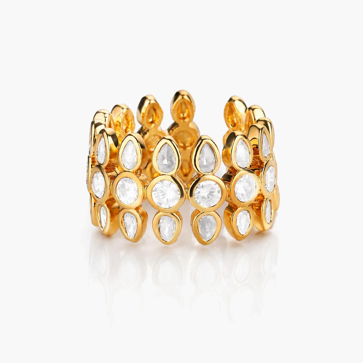 Trendy Multi-Band Cuff Ring