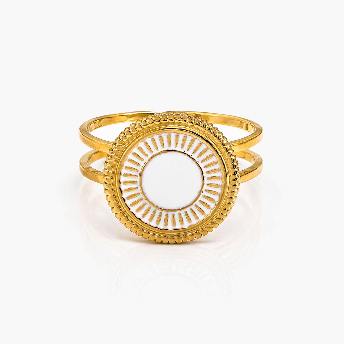 Moon and Star Oval Ring