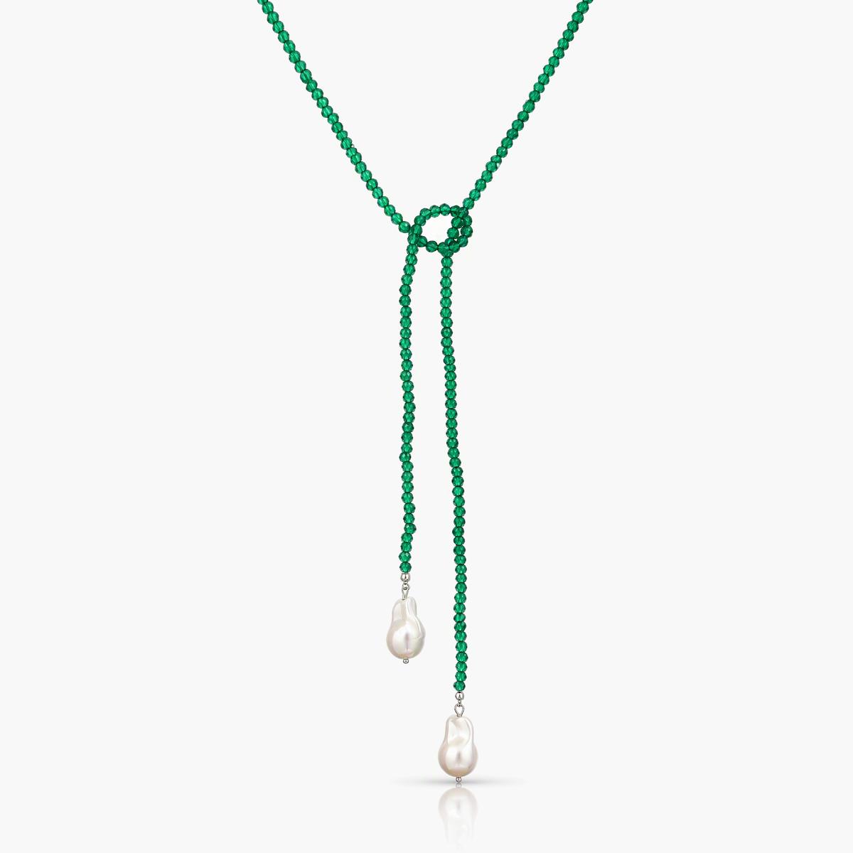 Love Knot Pearl Lariat Necklace