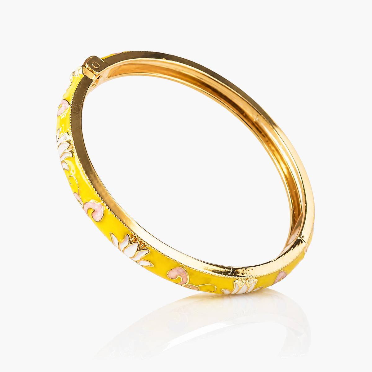 Dainty Floral Enamel Bangle