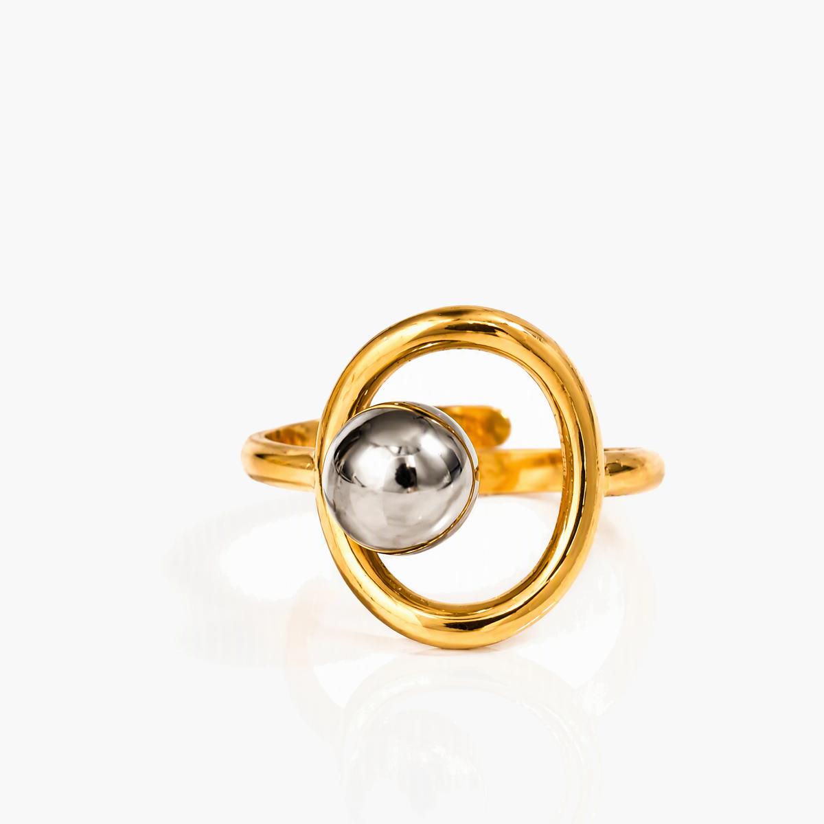 Minimalist Circle & Sphere Ring