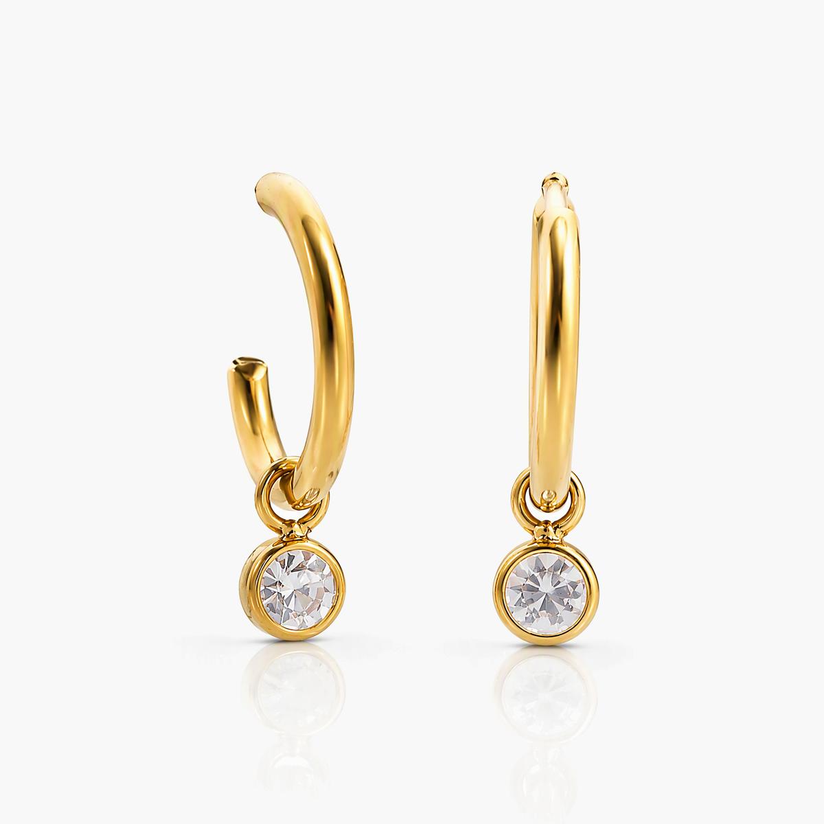 Dainty Single Stone Drop Earrings