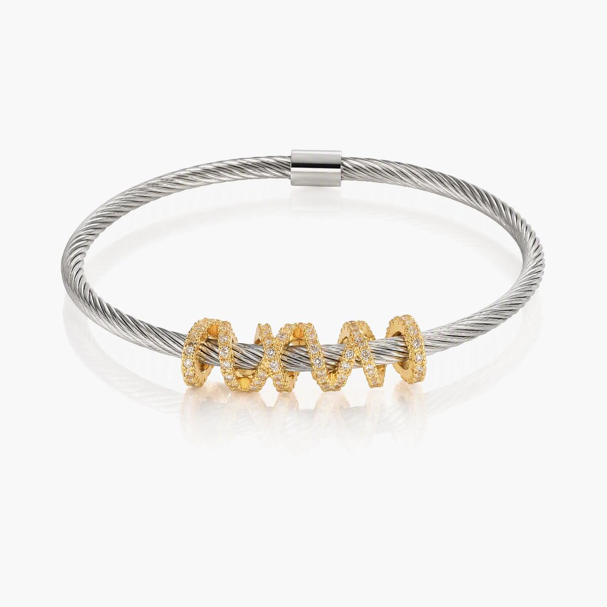 Initial Letter Open Cuff Bracelet
