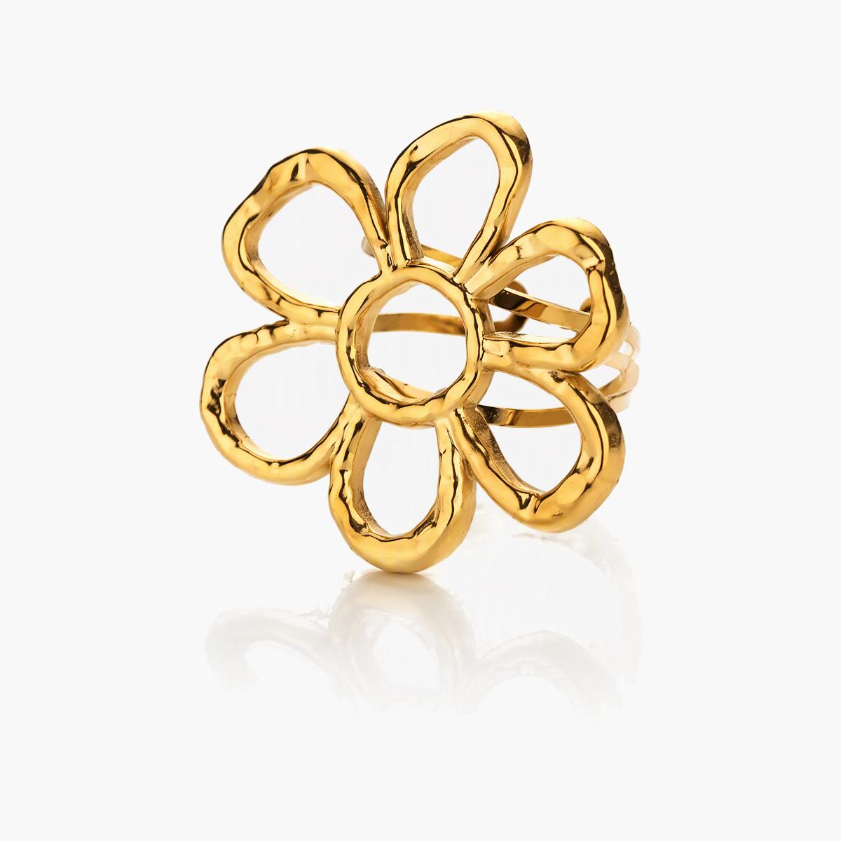 Open Petal Flower Ring