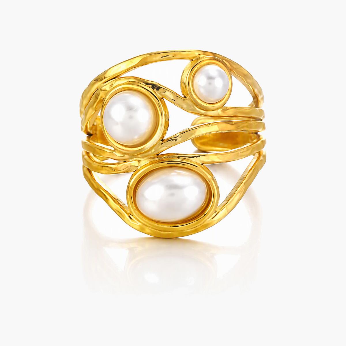 Triple Pearl Wrap Ring