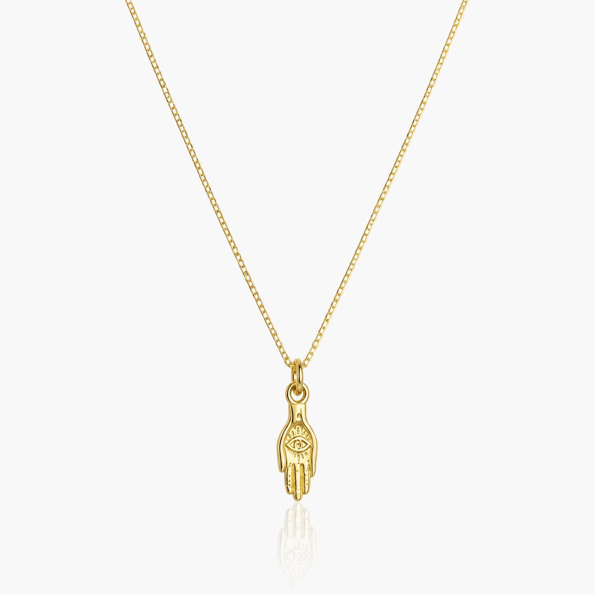 Dainty Hamsa Hand Pendant Necklace