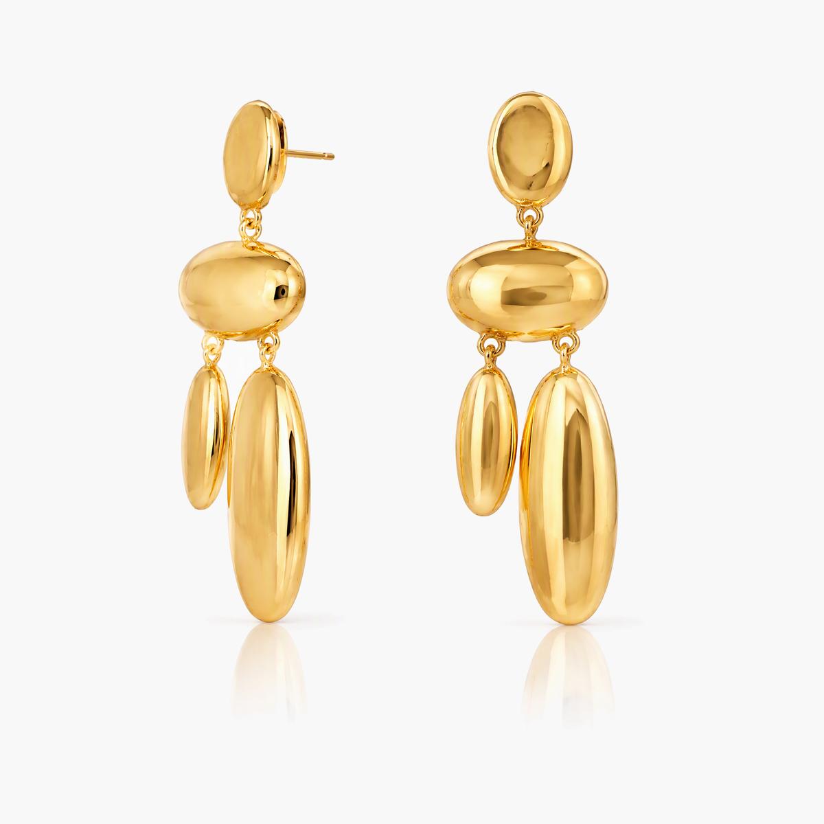 Tiered Oval Drop Earrings